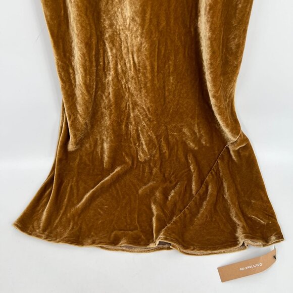 Reformation Gold Velvet Strapless Maxi Dress | Size XSP - Picture 2 of 9